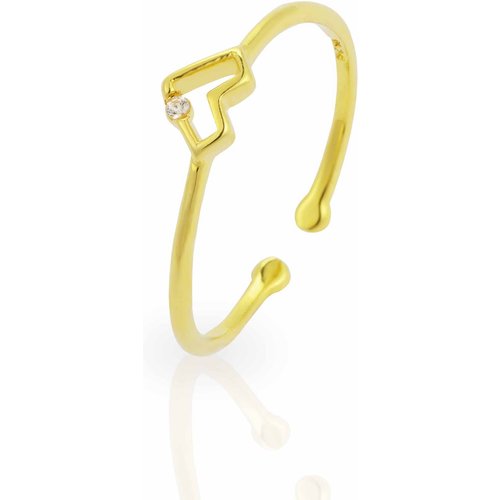 Office CZ Hollow Heart 925 Sterling Silver Adjustable Ring