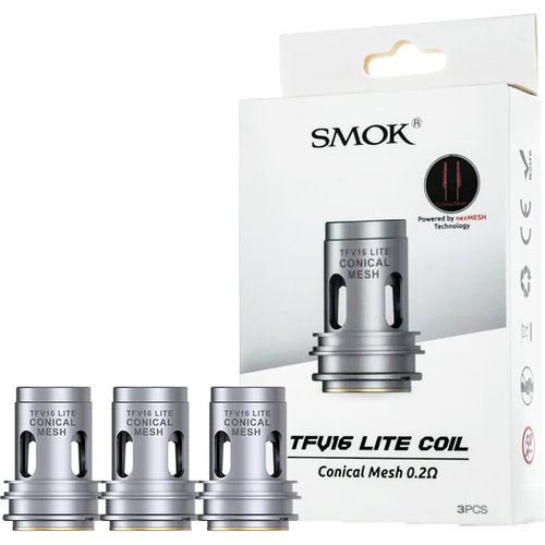 SMOK TFV16 Lite Replacement Coils - TFV16 Lite Conical Mesh Coil - 0.2ohm, Pack Of 3 Coils