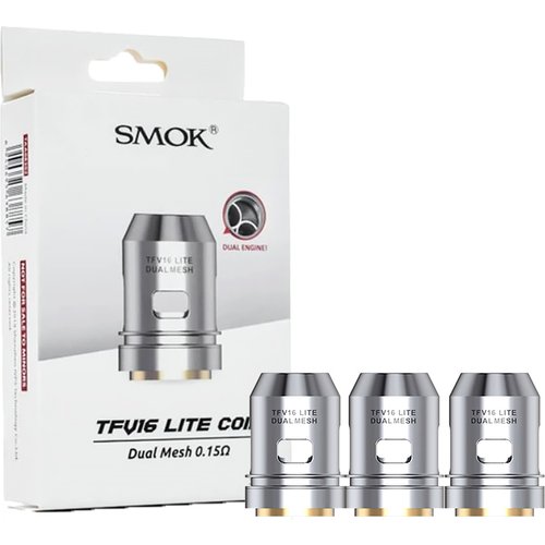 SMOK TFV16 Lite Replacement Coils - TFV16 Lite Dual Mesh Coil - 0.15ohm, Pack Of 3 Coils