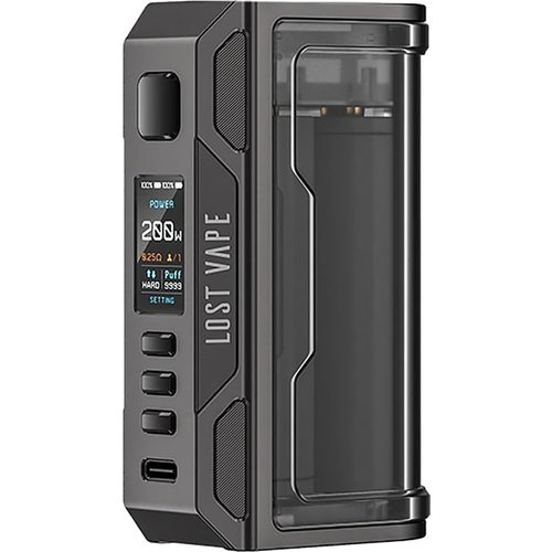 LOST VAPE Thelema Quest 200W Box Mod - Gunmetal / Clear