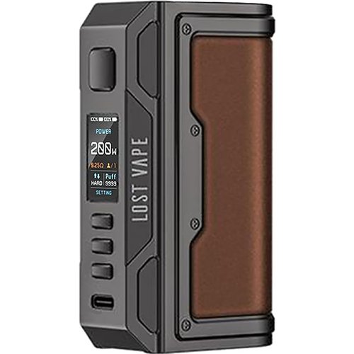 LOST VAPE Thelema Quest 200W Box Mod - Gunmetal / Calf Leather