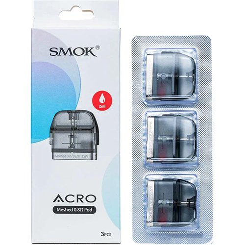 SMOK ACRO Replacement Pods - 0.8ohm Meshed Pod, 3 Pack