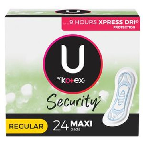 Kimberly Clark U by KotexSecurityMaxi Pad, Premium, Regular Absorbency