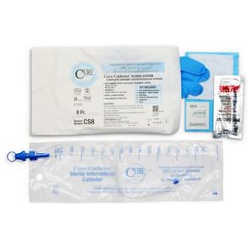 Cure CatheterUnisex Closed System Kit with Integrated 1500mL Collection Bag 14Fr