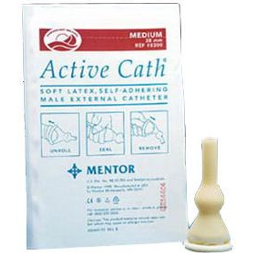 Coloplast Active CathLatex Self Adhering Male External Catheter with Wide Watertight Adhesive Seal 23mm Diameter Small, Blue, One Piece, Extended Wear