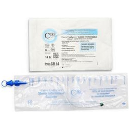 Cure CatheterUnisex Single Closed System with Integrated 1500mL Collection Bag 10Fr