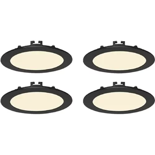 Kit 4 Plafons Led Embutir Redondo 12w Luz Amarela Yamamura