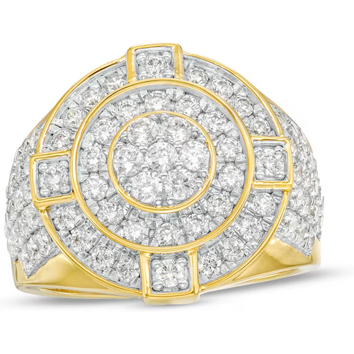 10K Gold 2.5 CT.T.W. Round Diamond Custom Wedding Ring for Men D Color VVS1 Clarity