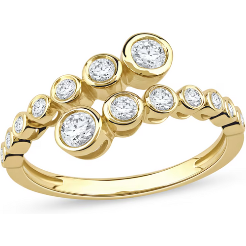 10K Gold 0.5 CT.T.W Round Lab Created Diamond Custom Open Ring D Color VVS1 Clarity 3EX IGI Certified