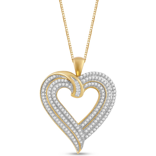 10K Gold 1/2CT Diamond Heart Pendant Necklace