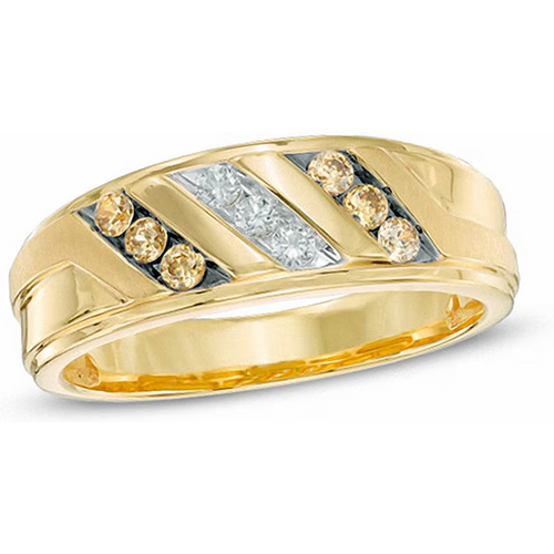 10K Gold 0.3 CT. T.W. Round Lab Created Diamond Custom Wedding Ring for Men
