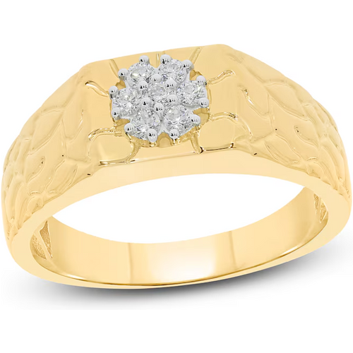 10K Gold 0.3 CT.T.W. Round Cut Lab Created Diamond Wedding Band for Men D Color VVS-VS Clarity IGI Certified