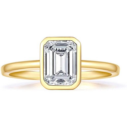 10K Gold 3CT Princess-square Shaped Moissanite Engagement Ring