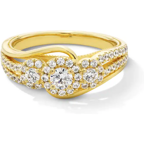 10K Gold 0.75 to 3.25CT. T.W Round Cut Lab Created Diamond Engagement Ring D Color VS1-VVS1 Clarity 3EX IGI Certified
