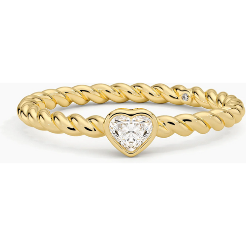 10K Gold 0.5 to 3 CT Heart Cut Lab Created Diamond Engagement Rope Band D Color VVS-VS Clarity IGI Certified
