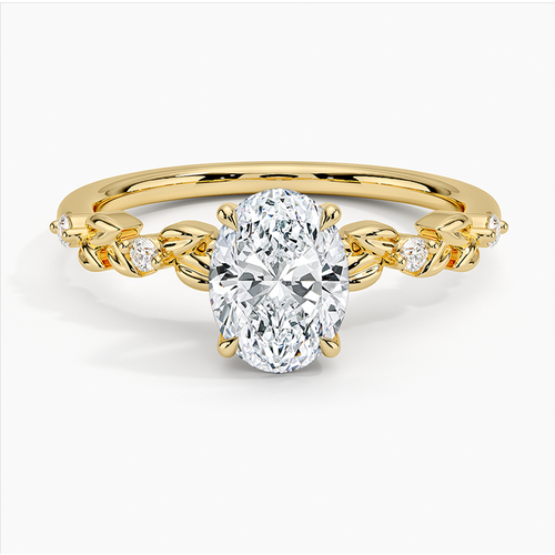 10K Gold 0.55 to 3.05 CT.T.W. Oval Cut Lab Created Diamond Engagement Band IGI Certified