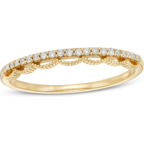 10K Gold Round Shaped Diamond Custom Couple Stackable Ring I Color I3 Clarity 3EX IGI Certified