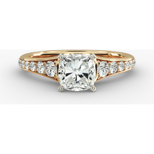 10K Gold 0.83 to 3.33 CT.T.W. Round Cut Diamond Engagement Ring D Color VVS-VS Clarity 3EX IGI Certified