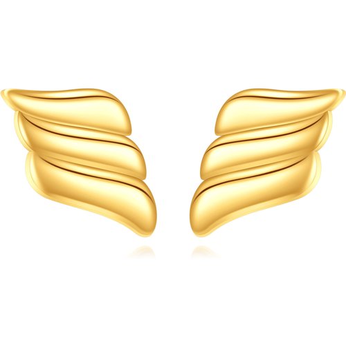 10K Gold Angel Wing Stud Earrings