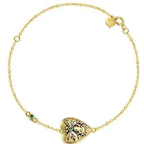 10K Gold Bee & Heart Charm Bracelet