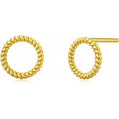 10K Gold Circle Stud Earrings