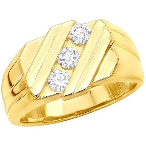 14K Gold Round Cut Lab Created Diamond Custom Band D Color VVS Clarity 3EX IGI Certified
