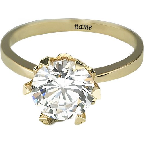 10K Gold Round Shaped Moissanite Wedding Ring