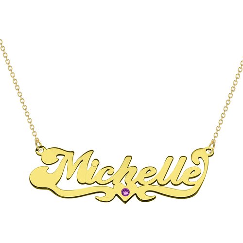 10K Gold Circular Shaped Personalized Classic Name Pendant Necklace