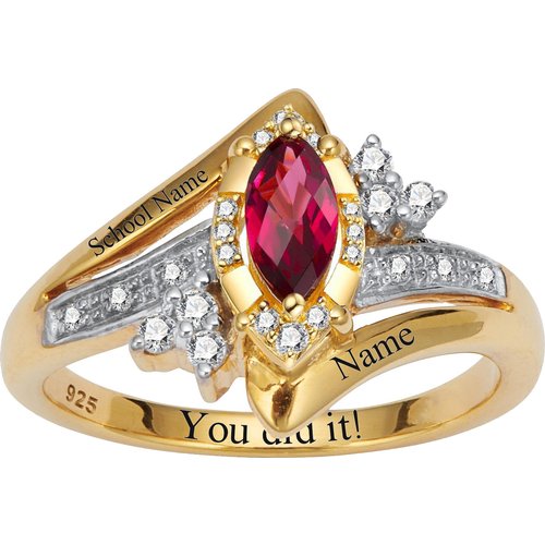 10K Gold Cubic Zirconia Class Ring