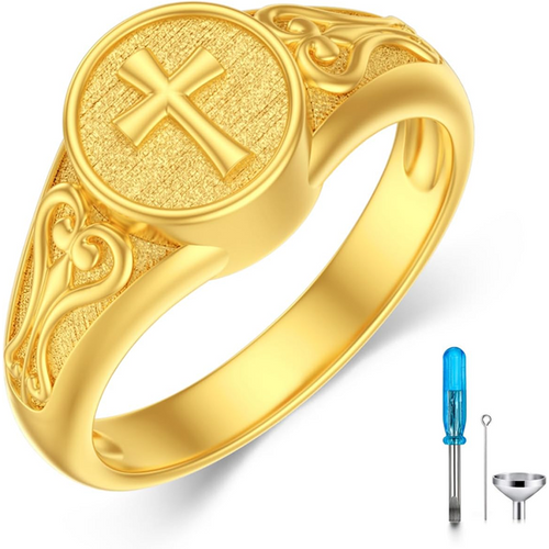 10K Gold Cross Ring