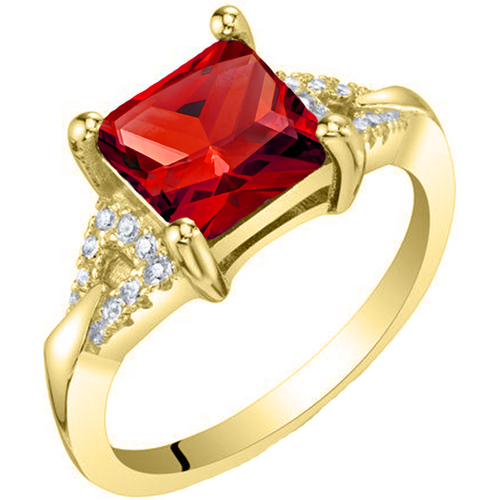 10K Gold Crystal Personalized Birthstone Wedding Ring