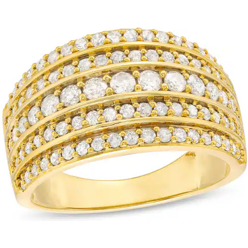 10K Gold Round Cut Diamond Custom Stackable Ring K Color I3 Clarity 3EX IGI Certified