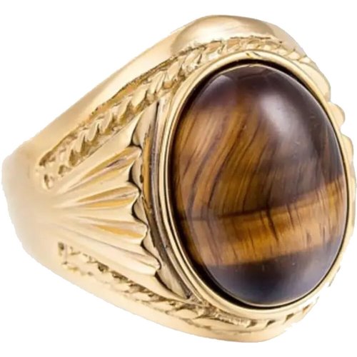10K Gold 3 CT Oval Tiger's Eye Engagement Ring