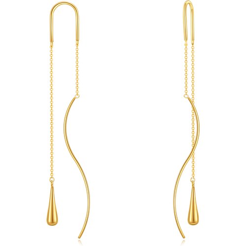 10K Gold Drop Shape Drop Earrings