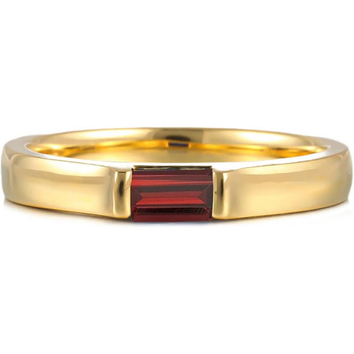 10K Gold Emerald Cut Custom Engagement Ring Gemstone Band Ring