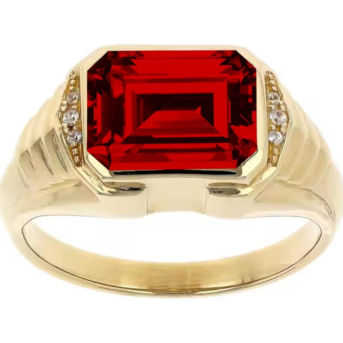10K Gold Emerald Cut Custom Ring Gemstone Ring
