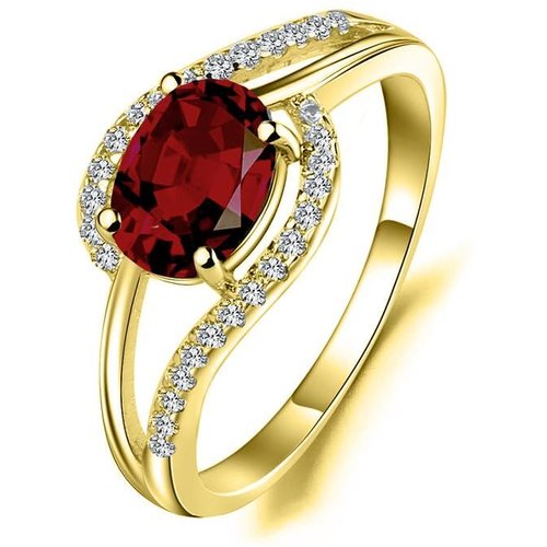 10K Gold Garnet Personalized Birthstone Ring