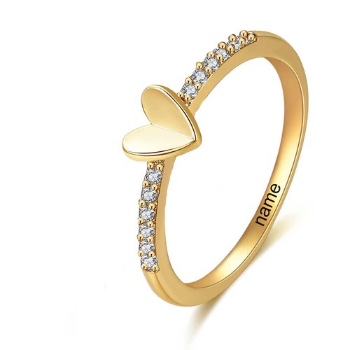 10K Gold Heart Shaped Diamond Custom Heart Ring 3EX IGI Certified