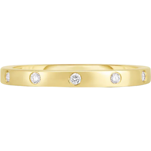 10K Gold Inlay Diamond Custom Wedding Band D Color VVS Clarity