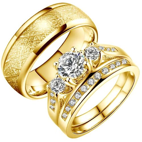 10K Gold Moissanite Couple Rings