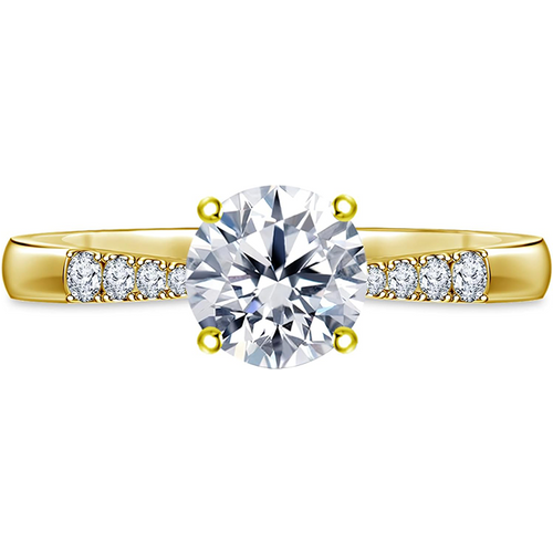 10K Gold 0.5 to 3 CT Round Lab Created Diamond Custom Wedding Ring D Color VVS1-VS1 Clarity 3EX