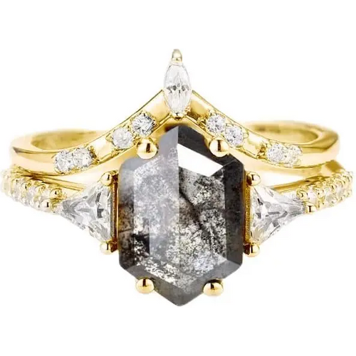 10K Gold Diamond Custom Personalized Engraving & Engagement Ring 3EX IGI Certified