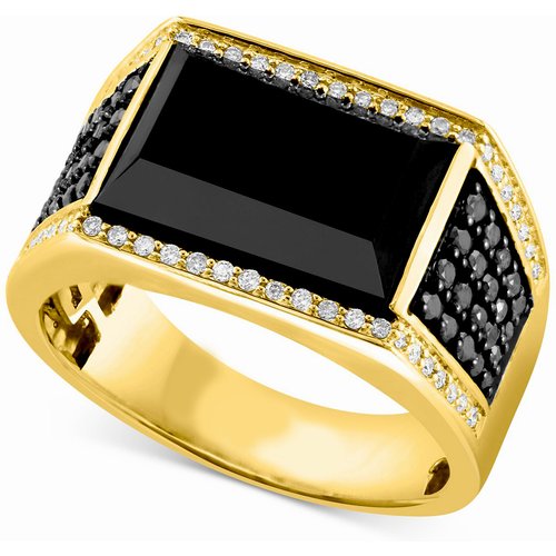 10K Gold Onyx Engagement Ring for Men