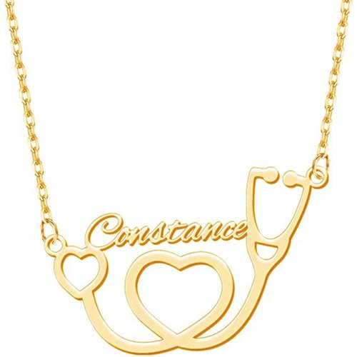 Sterling Silver with Gold Plated Personalized Classic Name Pendant Necklace