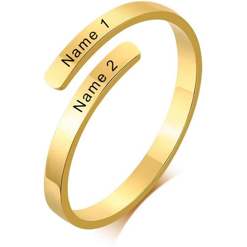 10K Gold Personalized Engraving Open Ring