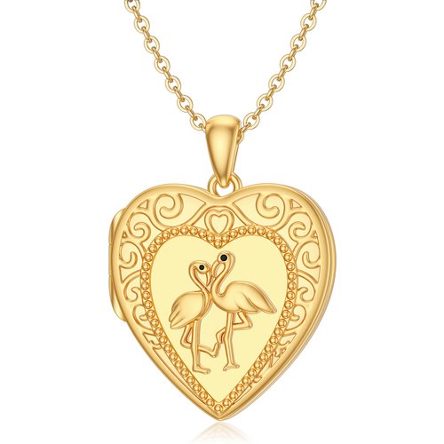 10K Gold Personalized Photo & Heart Pendant Necklace