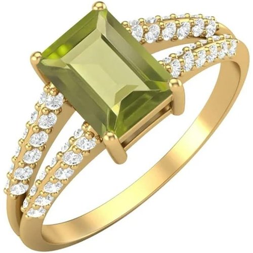 10K Gold Princess-square Cubic Zirconia Ring