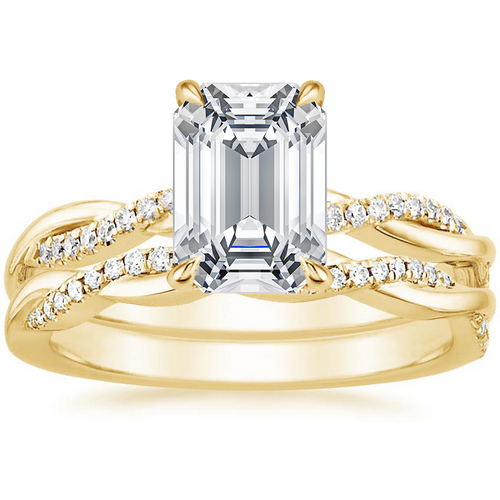 10K Gold 2 to 5.5 CT.T.W. Princess Cut Moissanite Bridal Set Anniversary Ring
