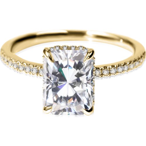 10K Gold Princess Shaped Moissanite Square Wedding Ring