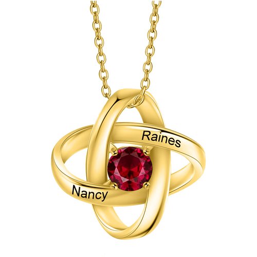 10K Gold Round Cubic Zirconia Celtic Knot Pendant Necklace